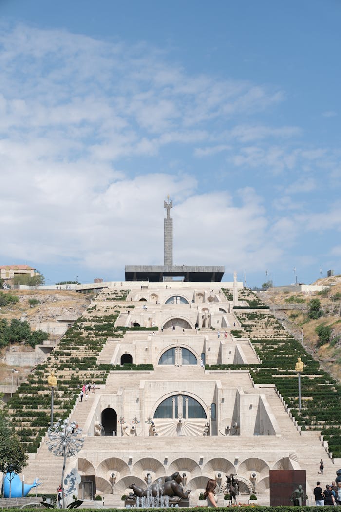 gallery-4 The iconic Cascade Complex in Yerevan, Armenia, captured on a sunny day with clear skies.